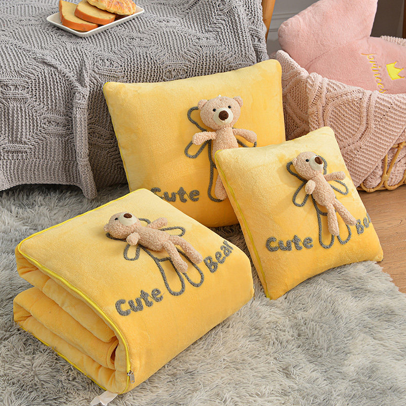 加厚折叠抱枕被子两用冬季珊瑚绒毯子午睡办公室汽车载枕头二合一,淘宝优惠券,粉丝福利购,淘宝优惠卷