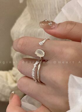 女戒戒指高级感指环素圈食指甜酷