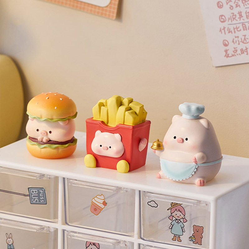 猪猪汽车摆件卡通小猪可爱食玩摆件桌面装饰树脂公仔创意儿童礼物,淘宝优惠券,粉丝福利购,淘宝优惠卷