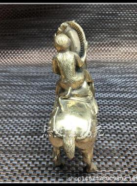 纯铜马上封侯摆件铜器十二生肖马猴古玩收藏家居装饰工艺品摆件