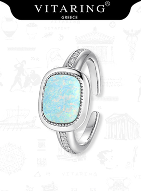 欧泊石开口戒指镀真金镶嵌锆石