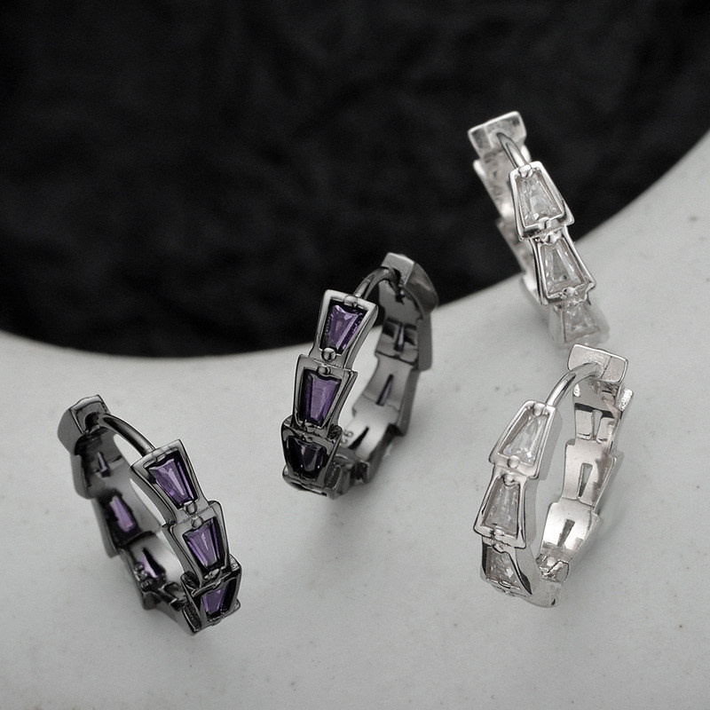 VITARING 925银镀真金黑色极简简约耳圈男镶嵌锆石耳扣适合叠戴,淘宝优惠券,粉丝福利购,淘宝优惠卷