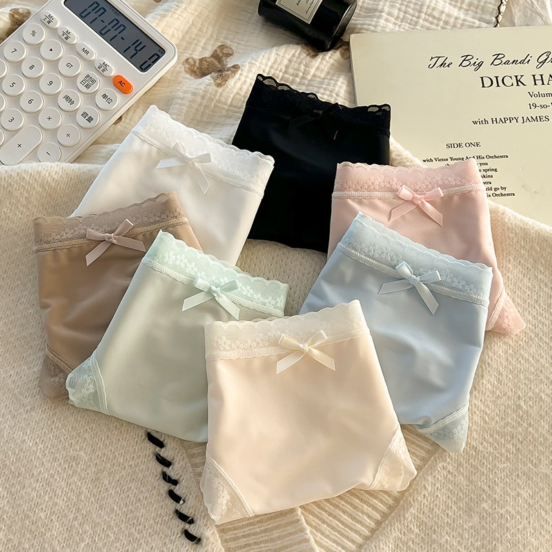 冰丝内裤女纯棉裆丝滑奶油少女轻奢无痕蕾丝性感纯欲女士三角裤夏,淘宝优惠券,粉丝福利购,淘宝优惠卷
