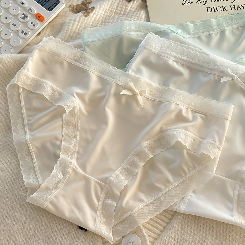 冰丝内裤女纯棉裆丝滑奶油少女轻奢无痕蕾丝性感纯欲女士三角裤夏,淘宝优惠券,粉丝福利购,淘宝优惠卷