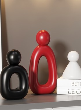 多巴胺抽c象艺术人物情绪桌面陈列柜摆件电视柜玄关小众高级感