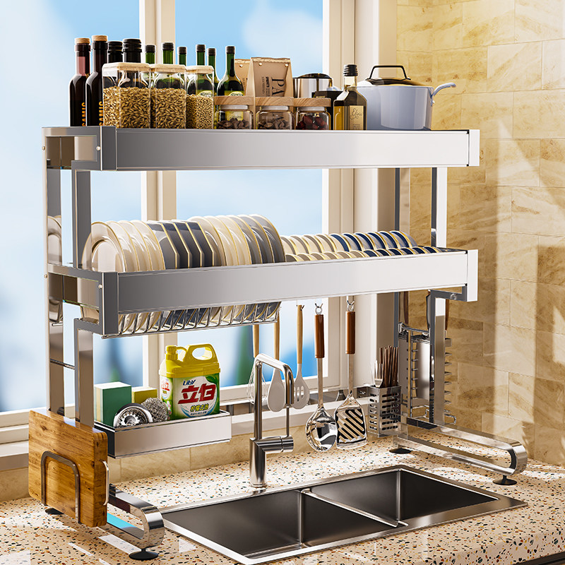 304不锈钢厨房水槽置物架洗碗架放碗盘碟收纳架水池多功能沥水架,淘宝优惠券,粉丝福利购,淘宝优惠卷