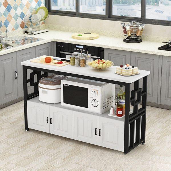 厨房加厚切菜桌微波炉烤箱置物架落地式碗柜收纳柜储物台柜,淘宝优惠券,粉丝福利购,淘宝优惠卷