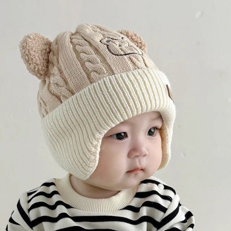 一岁婴儿帽子秋冬季新生儿男宝宝护耳毛线帽秋冬款保暖女童针织帽,淘宝优惠券,粉丝福利购,淘宝优惠卷