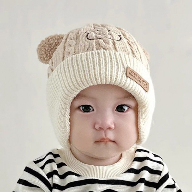 一岁婴儿帽子秋冬季新生儿男宝宝护耳毛线帽秋冬款保暖女童针织帽,淘宝优惠券,粉丝福利购,淘宝优惠卷