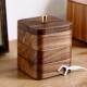 Black walnut light luxury floss box solid wood toothpick barrel desktop home high-end new Chinese style floss storage box with cover