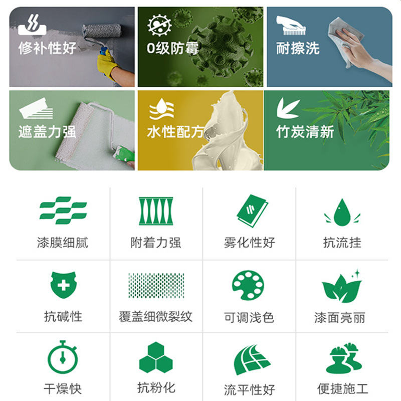 油漆内墙乳胶漆室内家用自刷水性漆墙漆白色防霉翻新修复调色涂料,淘宝优惠券,粉丝福利购,淘宝优惠卷