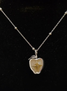 原创设计999纯银立体苹果项链女小众设计感高级轻奢锁骨链