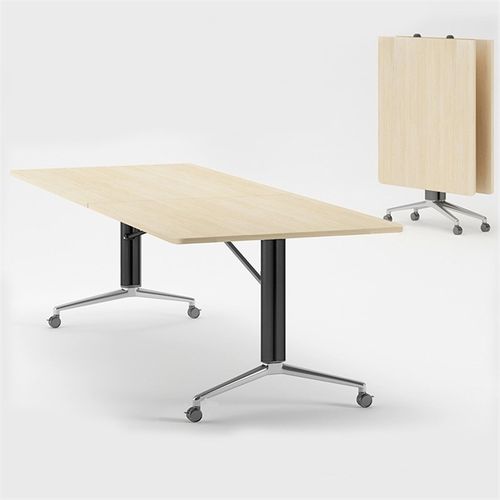 可移动折b叠办公会议桌书桌长条桌组合条形多功能培训洽谈桌子 - 图0