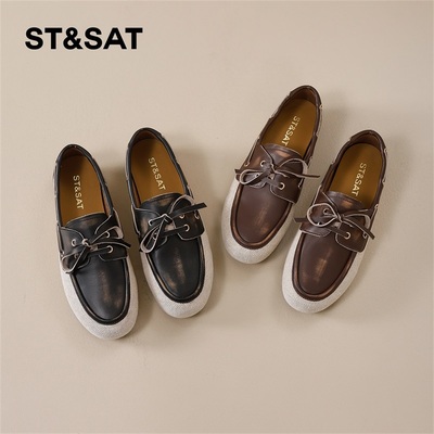 星期六2025秋季新款复古英伦豆豆