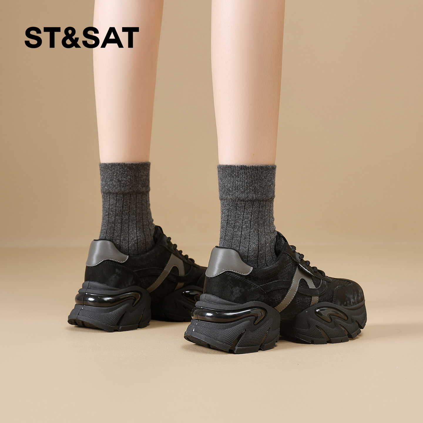 星期六老爹鞋女2025秋季新款女鞋女款爆款鞋子厚底秋冬轻便运动鞋 - 图3