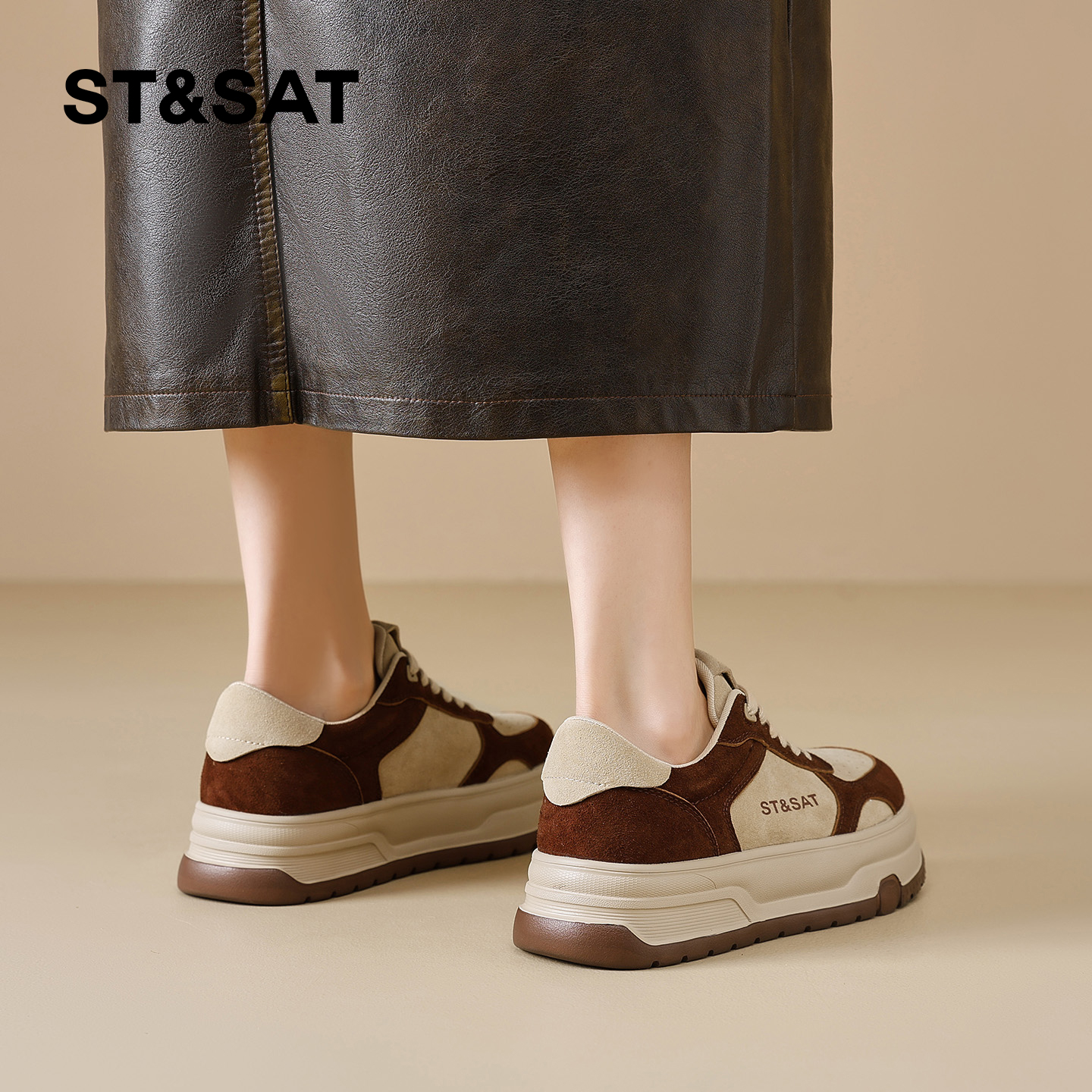 星期六小白鞋女秋2025秋季新款女鞋女款爆款鞋子厚底增高超火板鞋 - 图3