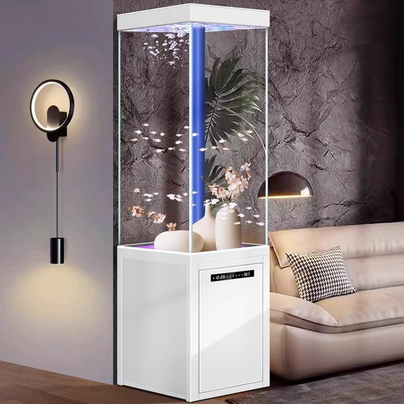 2025新款立式超白鱼缸小型客厅家用底滤免换水落地靠墙智能水族箱,淘宝优惠券,粉丝福利购,淘宝优惠卷