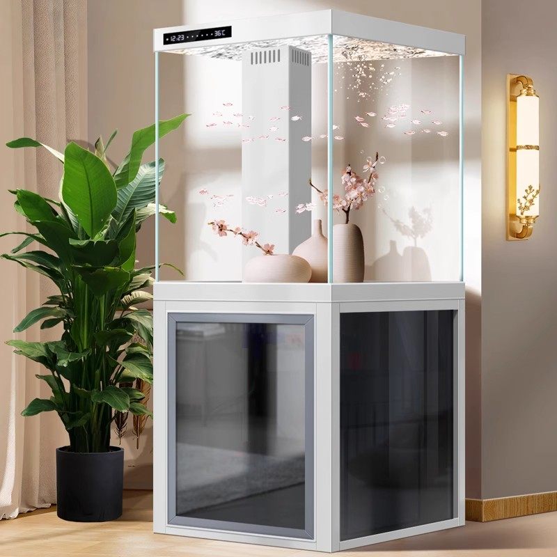 2025新款立式超白鱼缸小型客厅家用底滤免换水落地靠墙智能水族箱,淘宝优惠券,粉丝福利购,淘宝优惠卷