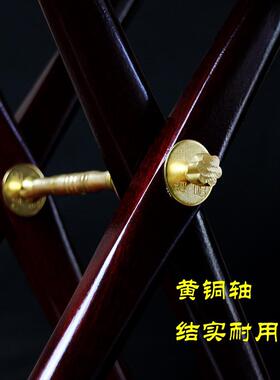 山东红木实木马扎折叠凳，镶银工艺马扎凳，老人便携礼品