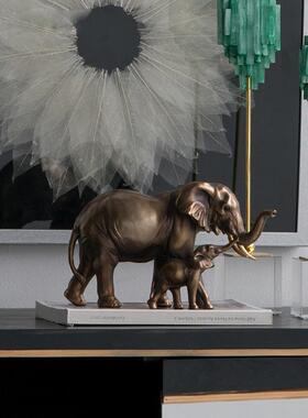 丰收之家欧洲覆古铜金大象家居饰品入口样品室书房软装饰设计饰品