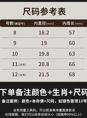 2025蛇年护身符礼物心经戒指可转动八大守护神指环十二生肖饰品