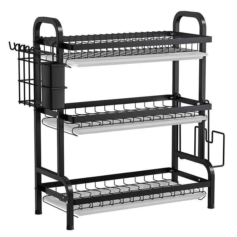 厨房置物架碗碟碗盘收纳架沥水架家用新款碗架子出租屋碗柜 - 图3