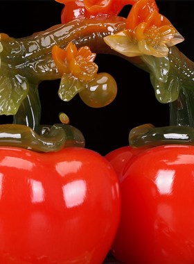 事事如意招d财柿子摆件家居客厅玄关书房柜酒柜博古架乔迁新居礼