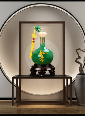 特大号平安如意花瓶玄o关摆件现代中式家居客厅酒柜电视柜装饰摆