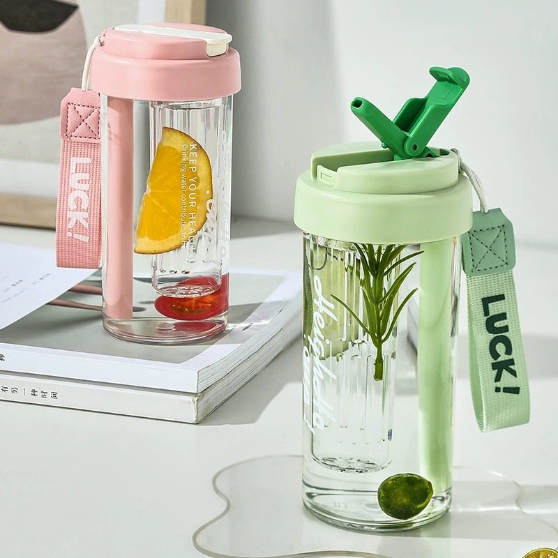 tritan水杯女新款2025高颜值初中学生上学专用杯子耐高温吸管水杯 - 图2