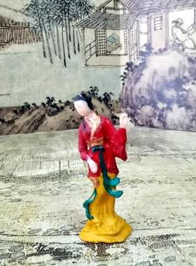 新中式古代人物装饰 居室玄关摆景山水盆景枯石树木建筑圆盘摆件