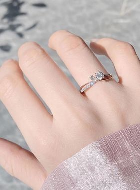 韩版新款星芒映月戒指温柔甜美超仙百搭小众设计感闺蜜礼物指环