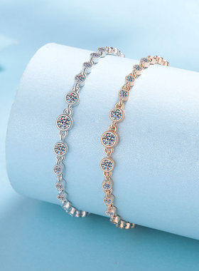 新胜艺S925纯银简约不失风度时尚个性中性风香槟金圆包莫桑石