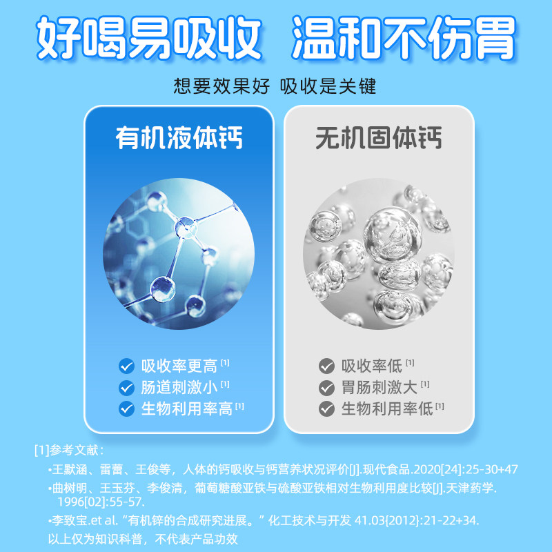 黄金搭档正品钙口服液儿童易吸收青少年男女补钙成人液体高钙96支