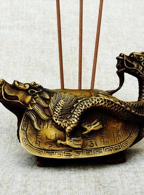 黄铜龙回首香炉摆件家居装饰烧香插香炉龙龟壶万寿壶奇门遁甲香炉