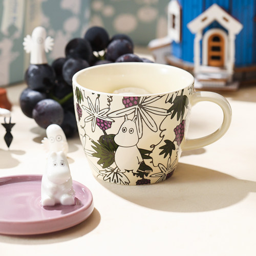 moomin姆明限定马克杯陶瓷公仔杯喝水杯子带盖高级感少女生日礼物 - 图1