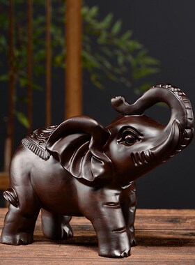 大象花梨木摆件一对木雕实木木头小象客厅雕刻家居装饰木质工艺品