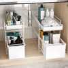 Kitchen storage rack countertop pull-out drawer shelf supplies storage rack cabinet inside layered sink painting Wenwu