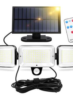 外贸太阳能院灯户外庭灯分体三口头照出明灯花园围墙通FJX道室内