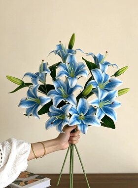 蓝色系列仿真花婚庆玫瑰花