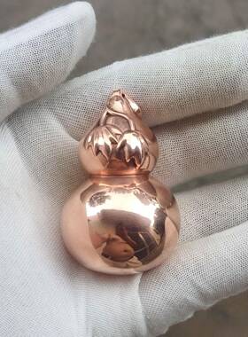 纯铜紫铜红铜黄铜实心葫芦手把件手玩把玩件雕刻摆件