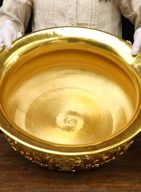 纯铜聚宝盆摆件如意耳招财聚财送礼品店铺家居客厅创意存零钱罐铜