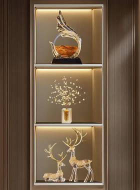 电视柜摆件装饰轻奢高档客厅酒柜玻璃柜2025新款高级感高端大气