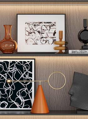 现代龛样板房客XB5TCddZ厅隔断柜沙发背壁摆件饰书景房博古架艺术