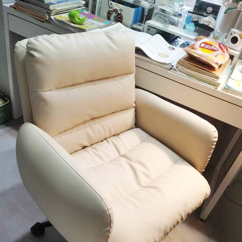 美甲椅子顾客靠背椅奶油风化妆椅梳妆凳卧室电脑椅家用舒适书桌椅 - 图1