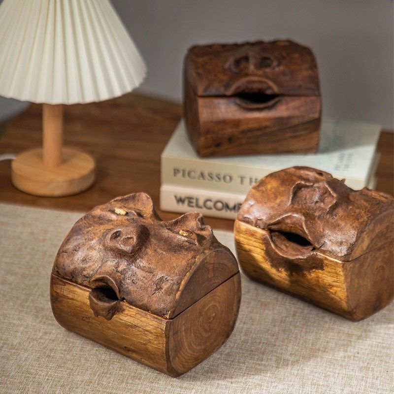 异域风实木雕刻手工泥捏收纳盒杂物储物盒复古桌面置物名片首饰盒,淘宝优惠券,粉丝福利购,淘宝优惠卷