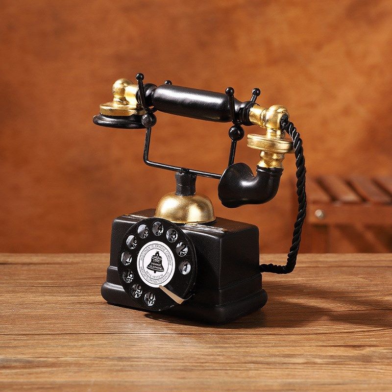 欧式覆古转盘电话机摆件家居客厅店铺柜台咖啡厅酒柜装饰工艺品,淘宝优惠券,粉丝福利购,淘宝优惠卷