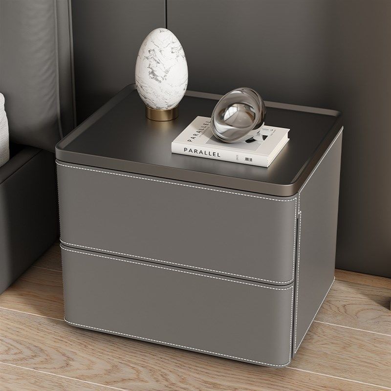 新款全实木简约现代时尚高级百搭烤漆马鞍皮床头柜置物架家用卧室,淘宝优惠券,粉丝福利购,淘宝优惠卷