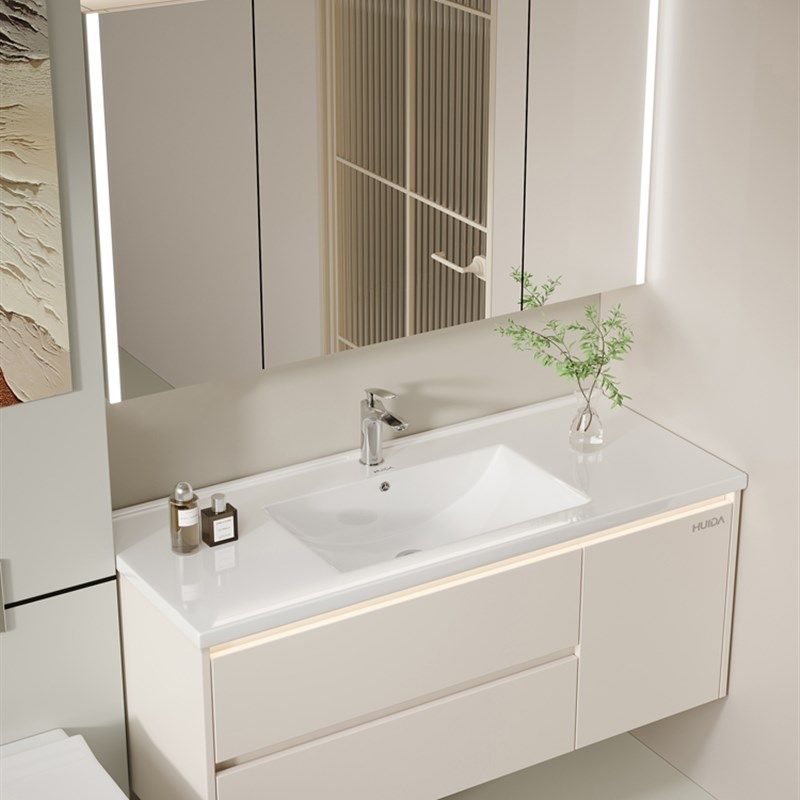 惠达39宽度陶瓷一体盆浴室柜组合奶油风卫生间洗手洗脸盆洗漱台柜,淘宝优惠券,粉丝福利购,淘宝优惠卷