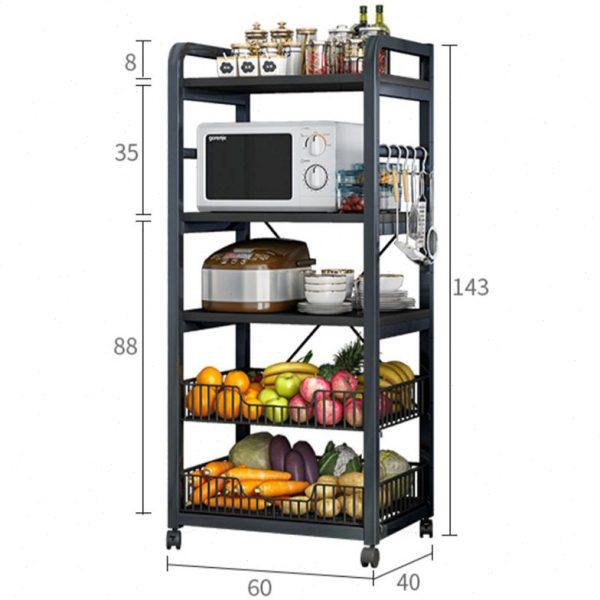 厨房置物架可移动多层落地式家用货架烤箱微波炉整理一件收纳,淘宝优惠券,粉丝福利购,淘宝优惠卷