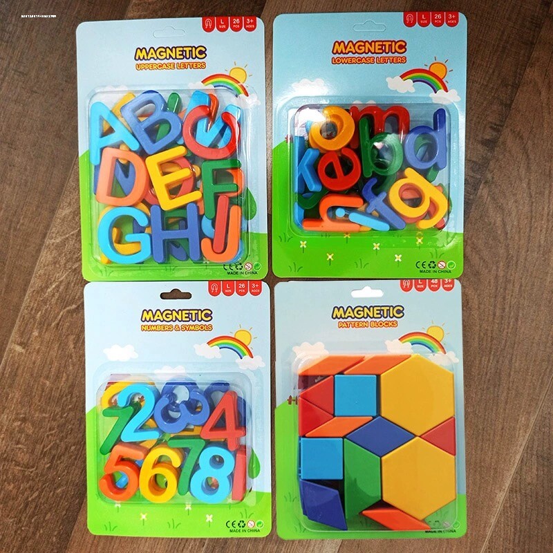 数字磁贴26个英文字母吸铁石英语大小写拼音卡片教具儿童用磁力